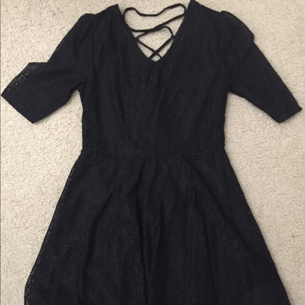 Black Lacy Circle Dress